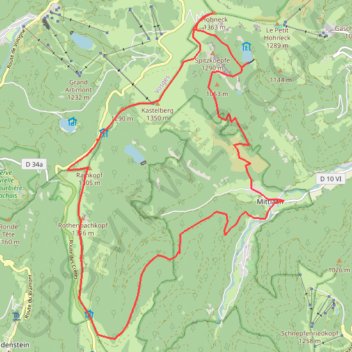 Rainkopf - Mittlach - Hohneck GPS track, route, trail