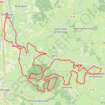 Rando à Montceaux-l'Étoile - Seuilly GPS track, route, trail