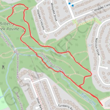 Bilberry Creek Ravine Loop GPS track, route, trail