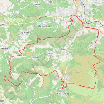 Boucle VTT Limoux GPS track, route, trail
