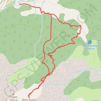 Mont Aunos depuis S Dalmas le Selvage GPS track, route, trail