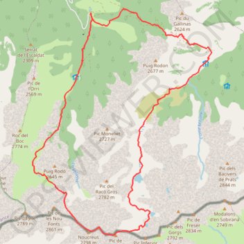 Pic de la Fossa del Gégant GPS track, route, trail