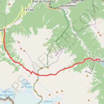 Col de la Foclaz - Champex par la Fenêtre d'Arpette GPS track, route, trail