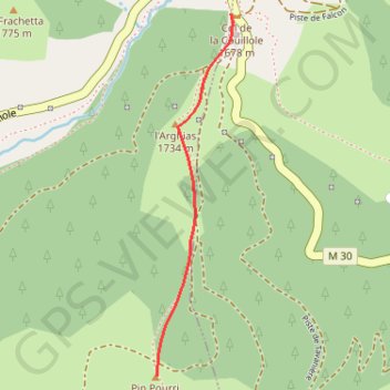 Du Col de la Couillole au Pin Pourri GPS track, route, trail