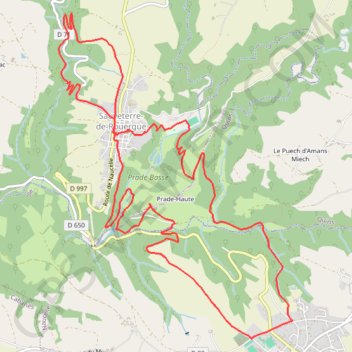 Sauveterre-de-Rouergue, au coeur du Ségala GPS track, route, trail