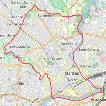 Nantes (le tour de) GPS track, route, trail