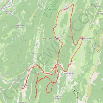 Saint-Julien-en-Vercors - La Bourne - Herbouilly - Malaterre - Brèche de Chalimont - Lans-en-Vercors - Autrans GPS track, route, trail