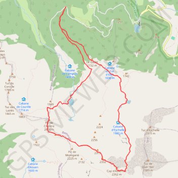 Cap d'Auternac - Étang d'Ayes et d'Eychelle GPS track, route, trail