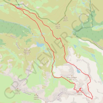 Soum de Lascours et Lac de Bassias depuis le Col de Moulata GPS track, route, trail