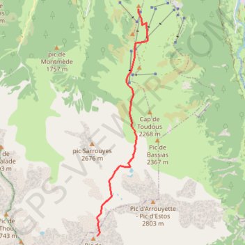Pic de Parraouis depuis le col d'Azet GPS track, route, trail