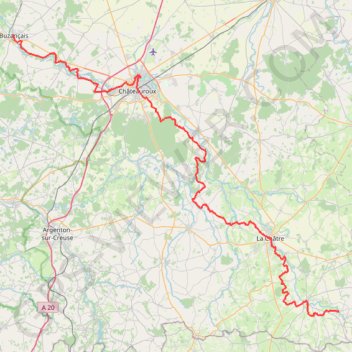 GR 46 : De Buzançais à Pérassay (Indre) GPS track, route, trail