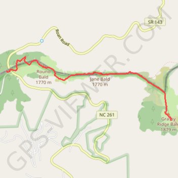 Grassy Ridge Bald via Appalachian Trail GPS track, route, trail