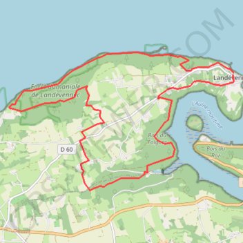 Crozon, le tour de Landévennec GPS track, route, trail
