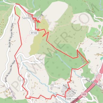 Sainte-Agnès - Colline GPS track, route, trail