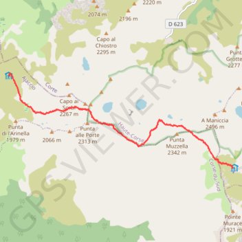 Corse (GR20) Petra Piana - Manganu GPS track, route, trail