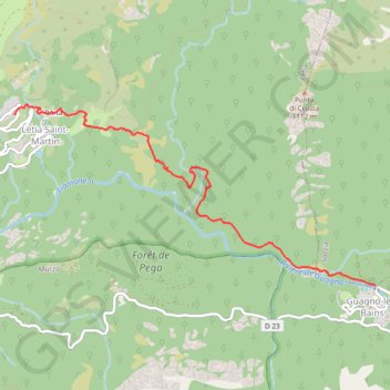 Guagno-les-Bains - Letia GPS track, route, trail