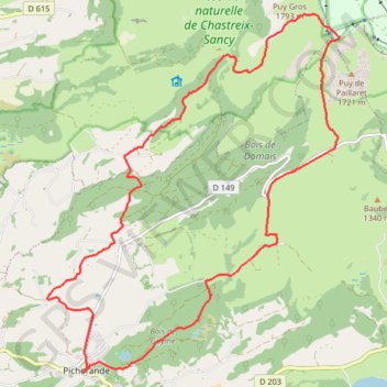 La Fontaine Salée - Picherande GPS track, route, trail