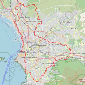 Tour complet de Marseille GPS track, route, trail