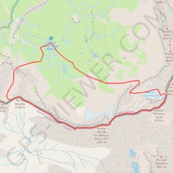 Pic de la Munia par le col Paget-Chapelle et la Canau GPS track, route, trail