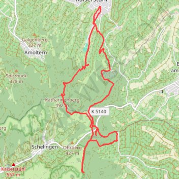 Kaiserstuhl, Endigen, Eichelsptize, Katharinenberg GPS track, route, trail