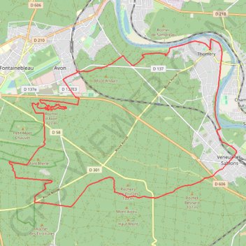 Rando fontainebleau GPS track, route, trail