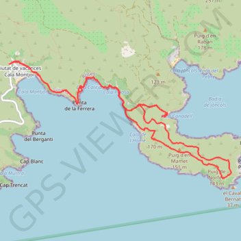 Cala Montjoï-Cap de Norfeù GPS track, route, trail