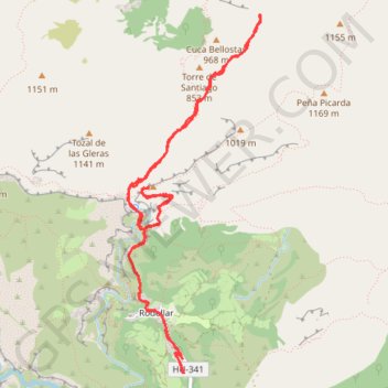 Sierra de Guara-Vigen del Castillo-Mascun inférieur GPS track, route, trail