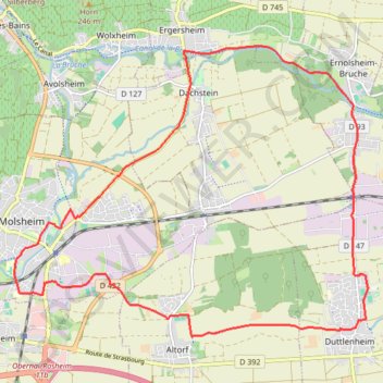 Circuit Cyclotourisme de Molsheim GPS track, route, trail