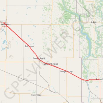 Yorkton - Russell GPS track, route, trail