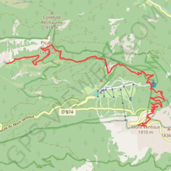 Montée du Ventoux par le GR4 GPS track, route, trail