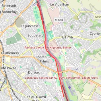 Des Argoulets à la Cité de l'Espace GPS track, route, trail