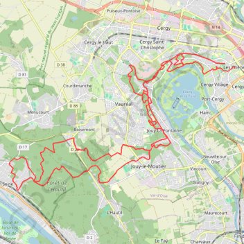 Cergy - Le Gibet GPS track, route, trail