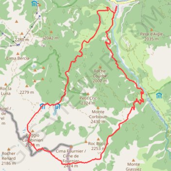 Anello : Bousson - Rhuilles - Col Chabaud - Col Bousson - Capanna Mautino - Bousson GPS track, route, trail