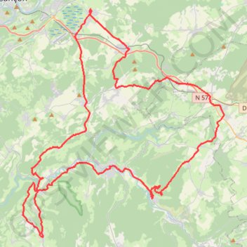 La vallée de la Loue vers Ornans GPS track, route, trail