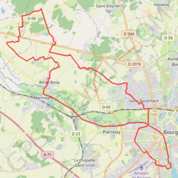 Tour de Bourges - Canal de Berry - Bourges GPS track, route, trail