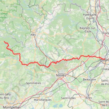D'Avignon aux Cévennes GPS track, route, trail
