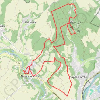 Boucle depuis Nesles-la-Vallée GPS track, route, trail