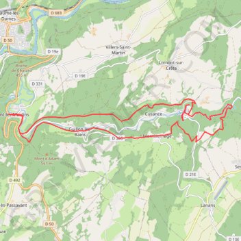La vallée du cusancin GPS track, route, trail