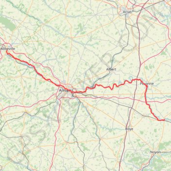 La traversée de la Somme par le chemin de halage GPS track, route, trail
