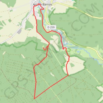 Arc en barrois pavillon Saint Jacques GPS track, route, trail