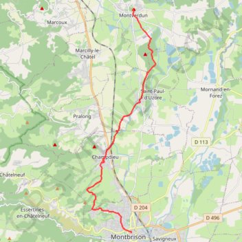 Montverdun - Montbrison GPS track, route, trail