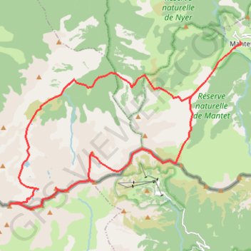 Pics de la Fossa del Gegant, de la Vaca, de l'Infern, du Géant, de Prats de Bassibès, de la Dona par la Carança depuis Mantet GPS track, route, trail