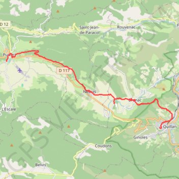 Sentier Cathare - de Puivert à Quillan GPS track, route, trail