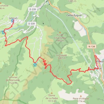 GR10LESCUNETSAUT GPS track, route, trail