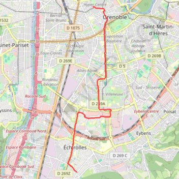 Sur les Pas des Huguenots - Echirolles - Grenoble GPS track, route, trail