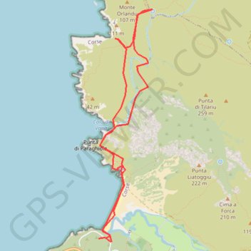 Balade à Ostriconi GPS track, route, trail