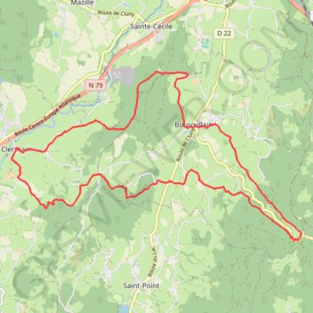 Boucle autour de Clermain GPS track, route, trail