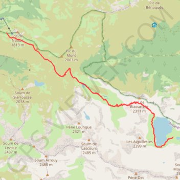 Lac Bleu de Lesponne GPS track, route, trail