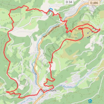 Col du Brabant, Cornimont, Croix des Moinats, Pierre des Quatre-Communes GPS track, route, trail