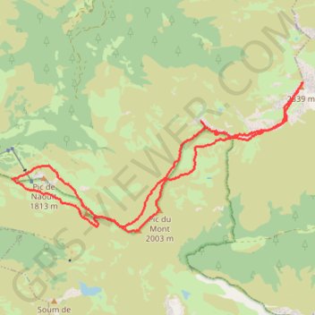 Pic de Montaigu depuis Hautacam GPS track, route, trail